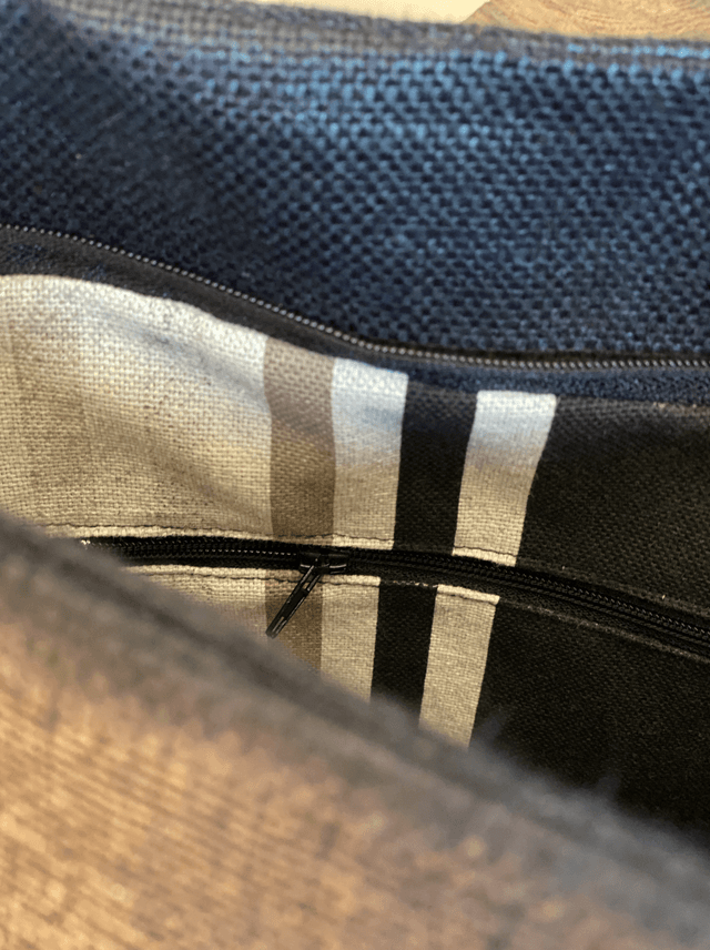 Sac en lin doublé avec fermeture et poche intérieure