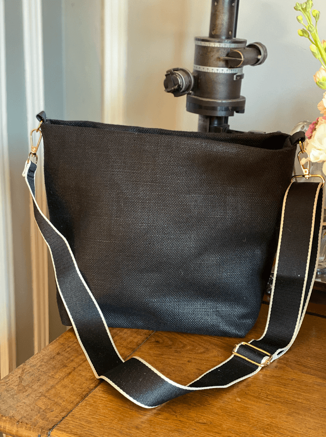 Sac en lin doublé avec fermeture et poche intérieure